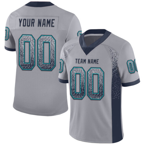 Drift0121 Custom Gray Navy-Teal Drift Fashion Football Jersey