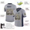 Custom Gray Navy-Gold Drift Fashion Football Jersey