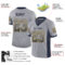 Custom Gray Navy-Gold Drift Fashion Football Jersey