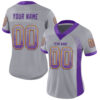 Custom Gray Purple-Gold Drift Fashion Football Jersey