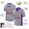 Custom Gray Purple-Gold Drift Fashion Football Jersey