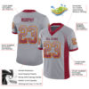 Custom Gray Crimson-Gold Drift Fashion Football Jersey