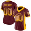 Custom Burgundy Gold-White Drift Fashion Football Jersey