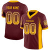 Custom Burgundy Gold-White Drift Fashion Football Jersey