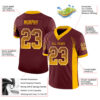 Custom Burgundy Gold-White Drift Fashion Football Jersey