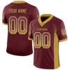 Custom Burgundy Old Gold-White Drift Fashion Football Jersey