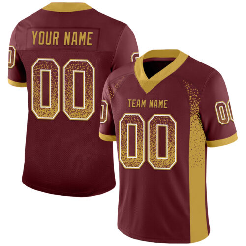 Drift0133 Custom Burgundy Old Gold-White Drift Fashion Football Jersey