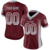 Custom Burgundy Gray-White Drift Fashion Football Jersey