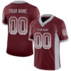 Custom Burgundy Gray-White Drift Fashion Football Jersey