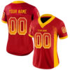 Custom Red Gold-White Drift Fashion Football Jersey