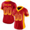 Custom Red Gold-White Drift Fashion Football Jersey