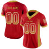 Custom Red Old Gold-White Drift Fashion Football Jersey