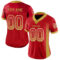 Custom Red Old Gold-White Drift Fashion Football Jersey