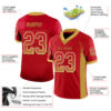 Custom Red Old Gold-White Drift Fashion Football Jersey