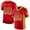 Custom Red Old Gold-White Drift Fashion Football Jersey
