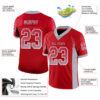 Custom Red Gray-White Drift Fashion Football Jersey