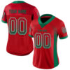 Custom Red Kelly Green-White Drift Fashion Football Jersey
