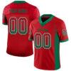 Custom Red Kelly Green-White Drift Fashion Football Jersey