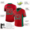 Custom Red Kelly Green-White Drift Fashion Football Jersey