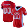Custom Red Light Blue-White Drift Fashion Football Jersey