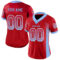 Drift0139-1 Custom Red Light Blue-White Drift Fashion Football Jersey