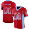 Custom Red Light Blue-White Drift Fashion Football Jersey