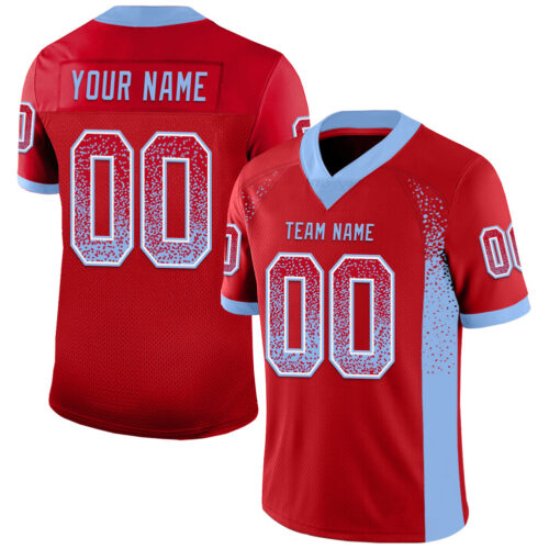 Drift0139 Custom Red Light Blue-White Drift Fashion Football Jersey