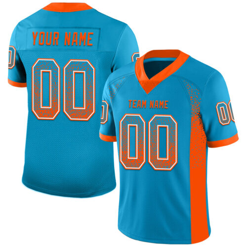 Drift0143 Custom Panther Blue Orange-White Drift Fashion Football Jersey