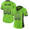 Custom Neon Green Black-White Drift Fashion Football Jersey