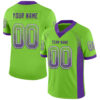 Custom Neon Green Purple-White Drift Fashion Football Jersey