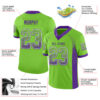 Custom Neon Green Purple-White Drift Fashion Football Jersey