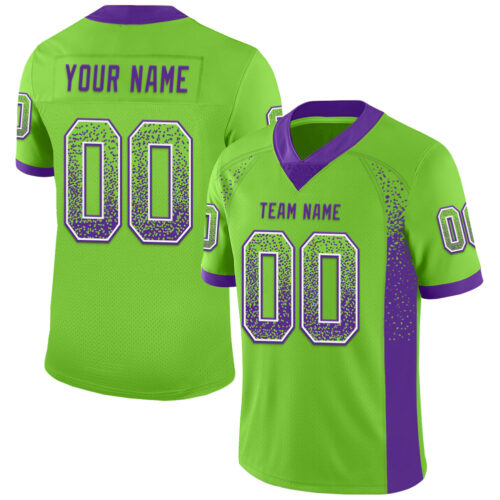 Drift0145 Custom Neon Green Purple-White Drift Fashion Football Jersey