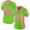 Custom Neon Green Pink-White Drift Fashion Football Jersey