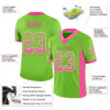 Custom Neon Green Pink-White Drift Fashion Football Jersey