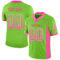 Custom Neon Green Pink-White Drift Fashion Football Jersey