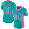 Custom Aqua Pink-White Drift Fashion Football Jersey