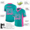 Custom Aqua Pink-White Drift Fashion Football Jersey