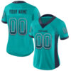 Custom Aqua Navy-White Drift Fashion Football Jersey