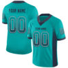 Custom Aqua Navy-White Drift Fashion Football Jersey