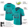 Custom Aqua Navy-White Drift Fashion Football Jersey
