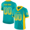 Custom Aqua Yellow-White Drift Fashion Football Jersey