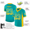 Custom Aqua Yellow-White Drift Fashion Football Jersey