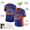 Custom Royal Orange-White Drift Fashion Football Jersey