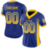 Custom Royal Yellow-White Drift Fashion Football Jersey