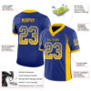 Custom Royal Yellow-White Drift Fashion Football Jersey