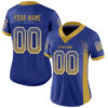 Custom Royal Old Gold-White Drift Fashion Football Jersey