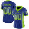 Custom Royal Neon Green-White Drift Fashion Football Jersey