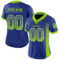Custom Royal Neon Green-White Drift Fashion Football Jersey