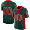 Custom Green Red-White Drift Fashion Football Jersey