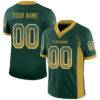 Custom Green Old Gold-White Drift Fashion Football Jersey